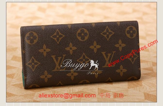 ルイヴィトン　M60163モノグラム　ポルトフォイユ・ジョゼフィーヌ　緑　長財布